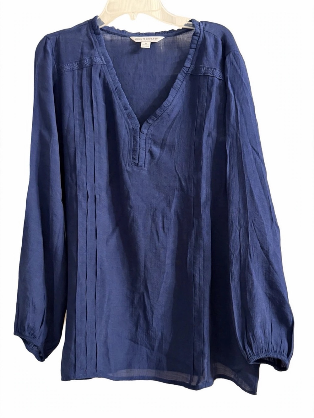 Counterparts Royal Blue V-Neck Pintuck Tunic